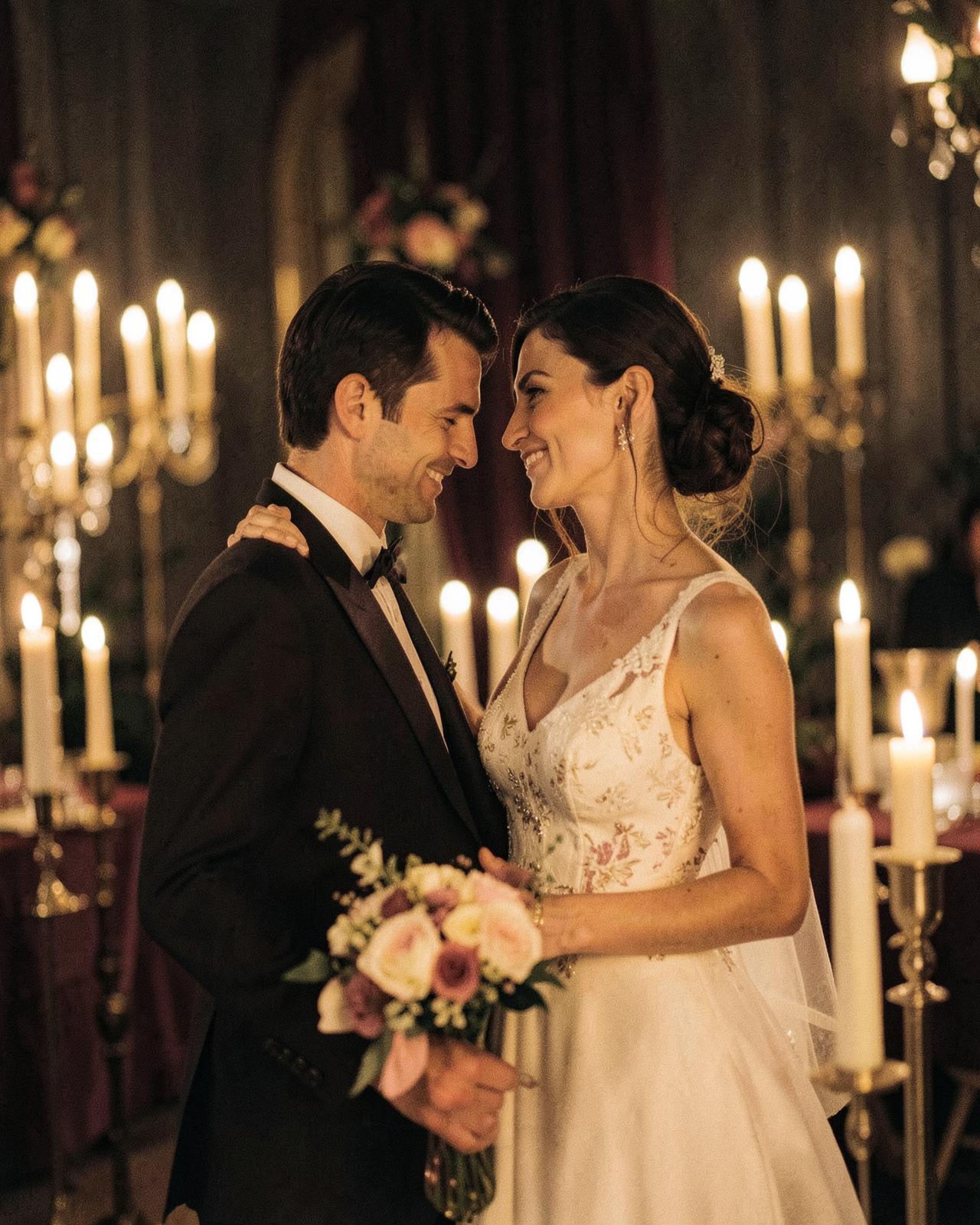 The couple in candlelight